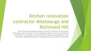 Kitchen renovation contractor Richmond Hill