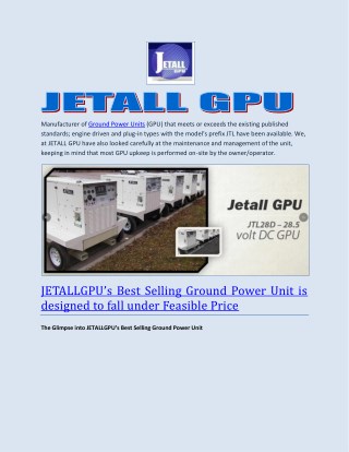 Aircraft Ground Power Unit Manufacturers