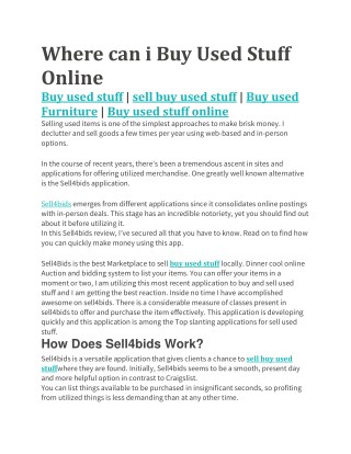 Buy used stuff