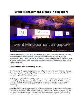 Event Management Trends in Singapore