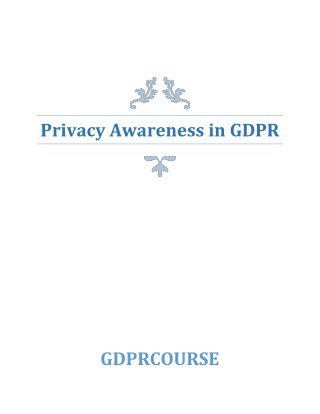 Privacy awareness in GDPR