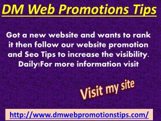 DM Web Promotions Tips