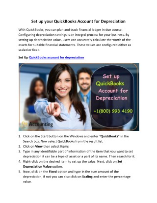 Set up your QuickBooks Account for Depreciation