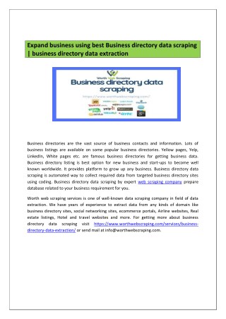 Business directory data scraping | data extraction for business expansion