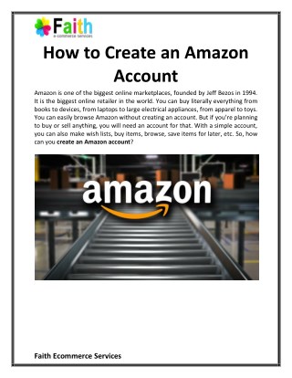 How to Create an Amazon Account