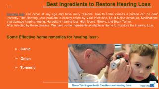 Best Ingredients To Restore Hearing Loss.