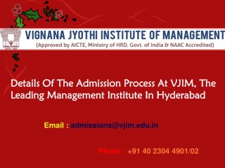 Details Of The Admission Process At VJIM, The Leading Management Institute In Hyderabad