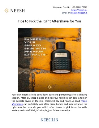 Tips to Pick the Right Aftershave for You