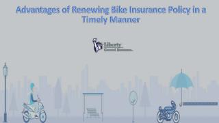 Advantages of Renewing Bike Insurance Policy in a Timely Manner