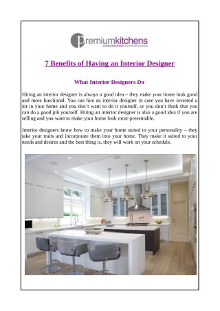 7 Benefits of Having an Interior Designer