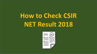 How to Check CSIR NET Result?