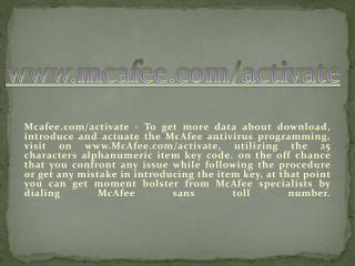 MCAFEE.COM/ACTIVATE- ACTIVATE AND DOWNLOAD YOUR MCAFEE ANTIVIRUS ONLINE