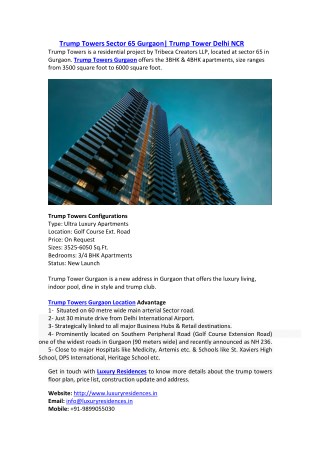 Trump Towers Delhi NCR | Trump Towers Gurgaon