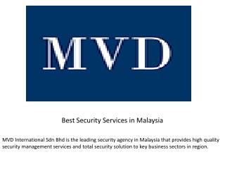 Best Security Services in Malaysia