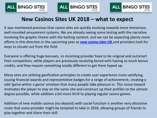 New Casinos Sites UK 2018 – what to expect