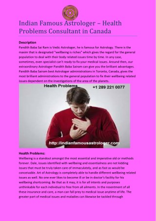 Indian Famous Astrologer – Health Problems