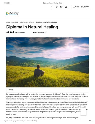 Diploma in Natural Healing - istudy