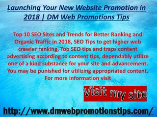 Launching Your New Website Promotion in 2018 | DM Web Promotions Tips