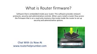 What is Router firmware?