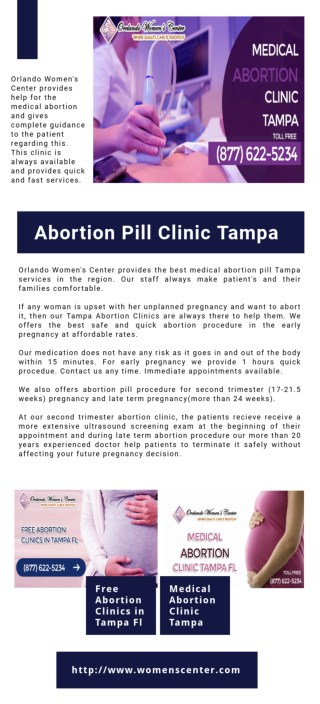 Top-Class Termination Services with Medical Abortion Clinic Tampa