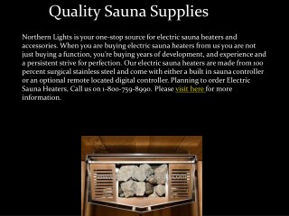 Reliable Sauna Supplies