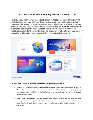 Top 5 Intuitive Website Designing Trends We Saw in 2018