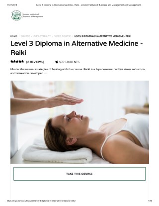 Level 3 Diploma in Alternative Medicine - LIBM