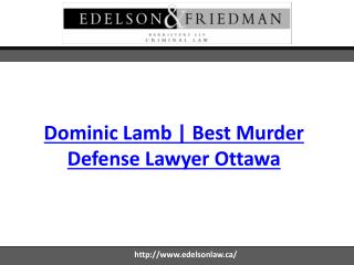 Dominic Lamb | Best Murder Defense Lawyer Ottawa