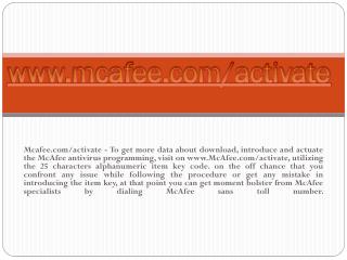MCAFEE.COM/ACTIVATE-DOWNLOAD YOUR MCAFEE ANTIVIRUS ONLINE