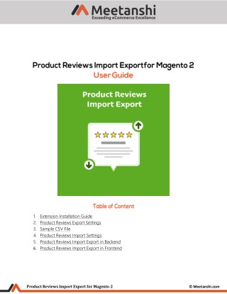 Magento 2 Product Reviews Import Export