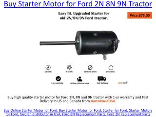 Buy Starter Motor for Ford 2N 8N 9N Tractor