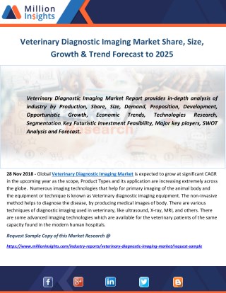 Veterinary Diagnostic Imaging Market Share, Size, Growth & Trend Forecast to 2025