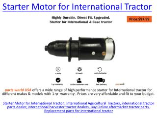 Starter Motor for International Tractor