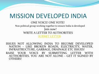 Mission for developed India