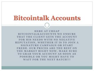 Buy Merit Bitcointalk & Bitcointalk Account