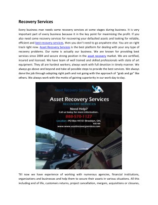 Recovery Services