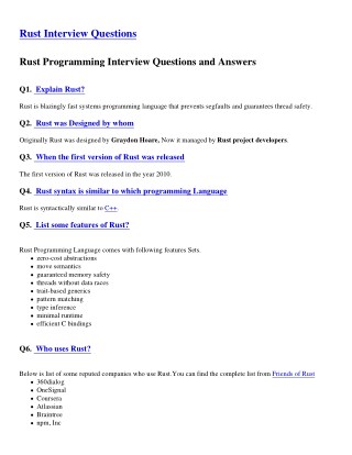 Rust Interview Questions-PDF