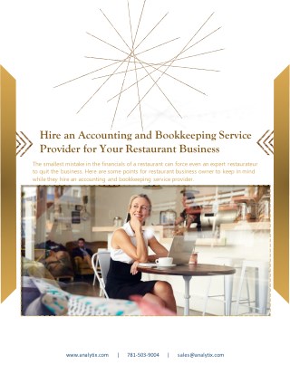 Hire an Accounting and Bookkeeping Service Provider for Your Restaurant Business