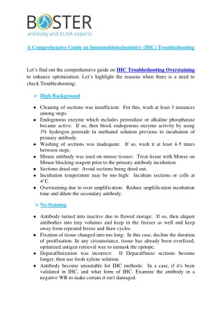 A Comprehensive Guide on Immunohistochemistry (IHC) Troubleshooting