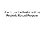 How to use the Restricted-Use Pesticide Record Program