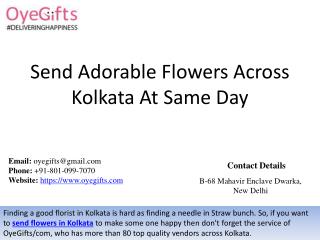 Send Adorable Flowers Across Kolkata At Same Day