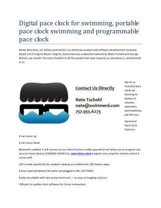 swim timer clock