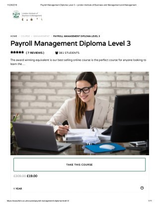 Payroll Management Diploma Level 3 - LIBM