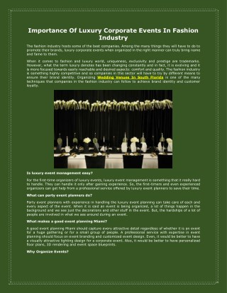 Event Planner Miami Fl | Event Planners In Florida