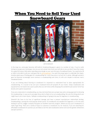 Sell snowboard