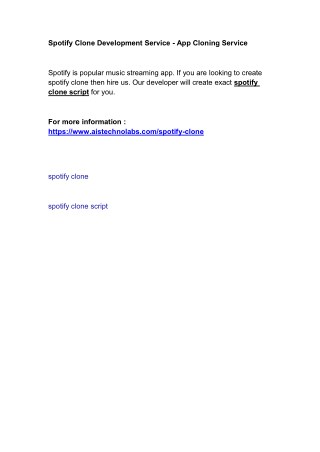 Spotify Clone Script Development Service - App Cloning Service