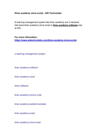 Khan Academy Software clone script - AIS Technolabs