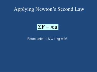 Applying Newton’s Second Law