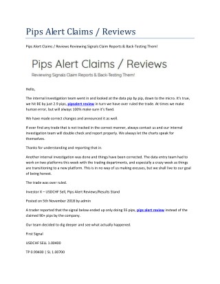 pips alert review