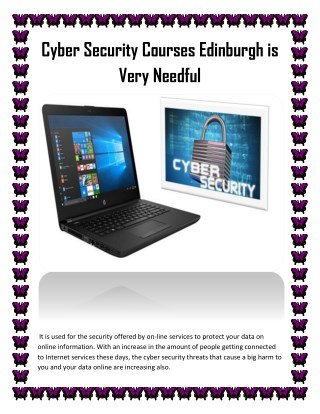 Cyber Security Courses Edinburgh is Very Needful